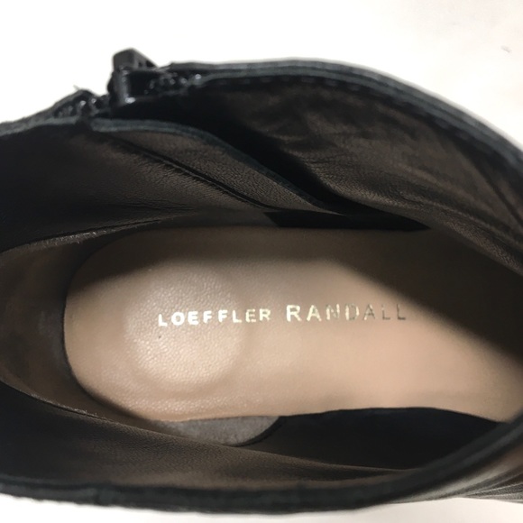 Loeffler Randall Ana-Va Block Heels Side Zip Leather Ankle Boots Black Size 6.5 - Picture 14 of 17